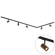 Sistema-de-riel-moderno-negro-con-5-focos-efecto-madera-de-nogal-monofásico---Iconic-Jeana-Luxe