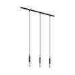Moderne-skinnesystem-svart-med-3-pendellamper-svart-med-røykglass-1-fase---Slimline-Loyce