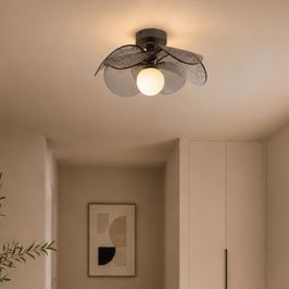 Design-kattovalaisin hopea savu-uurretulla lasilla - Kemner