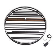 Modern-Wall-Lamp-Black-with-Round-Wood-Incl.-LED---Wine-Rack