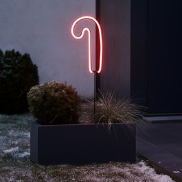 Vánoční neonové kolíkové světlo červená cukrová hůl včetně LED s časovačem IP44 - Fura