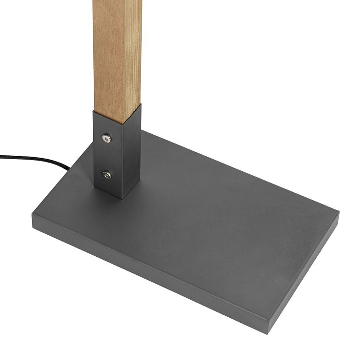 Industrijska podna lampa tamno siva sa drvetom - Artur