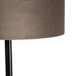 Gulvlampe-sort-med-taupe-og-gull-fløyels-skjerm-40-cm---Simplo