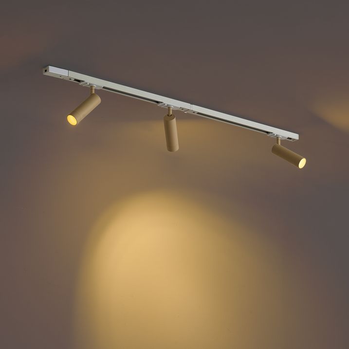 Moderne skinnesystem med 3 spots hvid med beige 1-faset GU10 35mm - Iconic Jeana Luxe