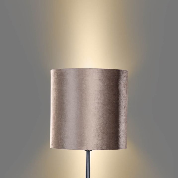 Podna lampa crna sa smeđom plišanom nijansom 40cm - Simplo