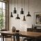 Candeeiro suspenso moderno preto com 6 luzes - Biles