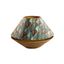 Abat-jour-double-en-velours-avec-motif-feuilles,-beige-et-intérieur-doré