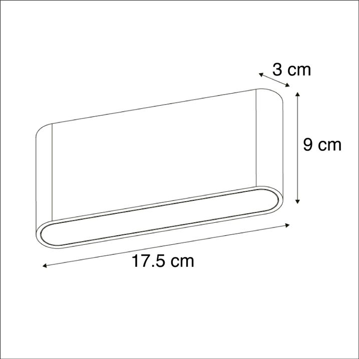 Nástenná lampa biela 17,5 cm vrátane LED IP65 - Batt