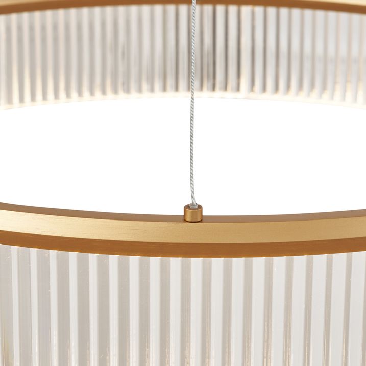 Modernus pakabinamas šviestuvas žalvario spalvos, 59 cm, su LED, 3 pakopų reguliuojamas - „Anello Chandelier“