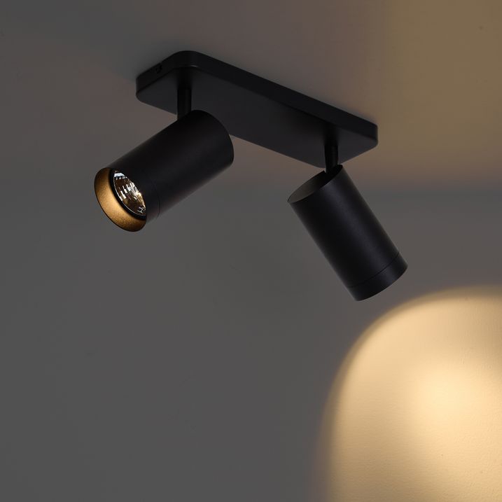 Moderne taklampe svart 2-lys GU10 70mm - Jeana Luxe