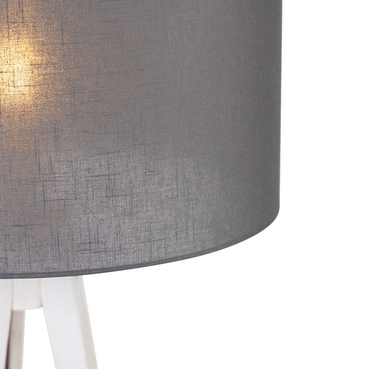 Moderní stojací lampa na stativu bílá s šedým stínítkem 50 cm - Tripod Classic