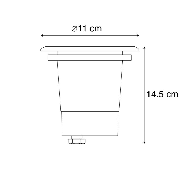 Set od 6 vanjskih reflektora za tlo čelik 11cm IP67 - Basic Round