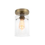 Moderne-plafondlamp-brons-met-glas---Dome