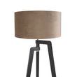 Vloerlamp-tripod-zwart-met-taupe-kap-en-goud-50-cm---Puros