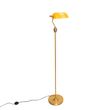 Klasická-stojací-lampa-notáře-bronzová-s-jantarovým-sklem---Banker