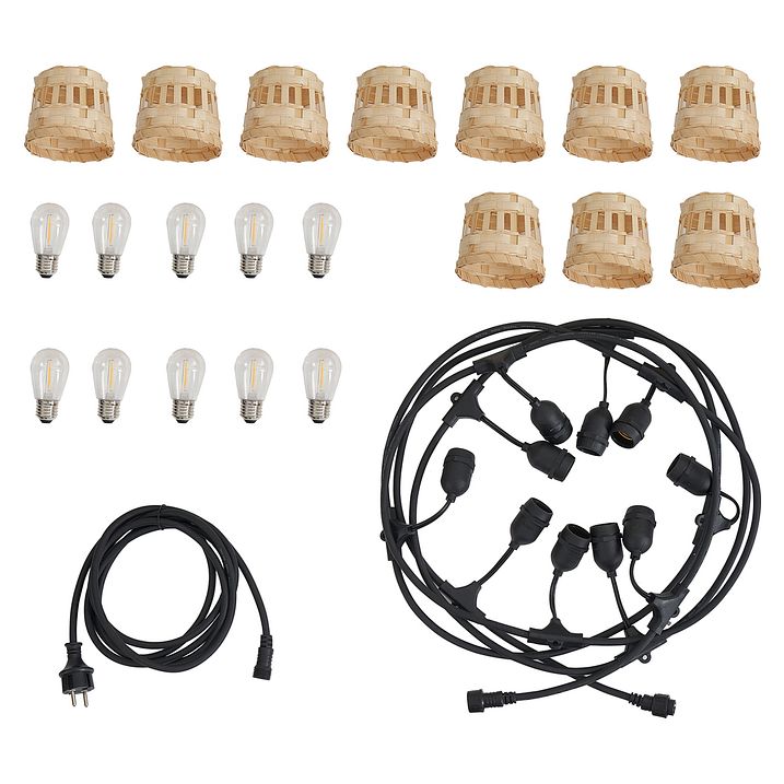 Fişli Bambu Şerit LED Lamba 8m LED Dahil 10 Işıklı IP44 - Ibiz