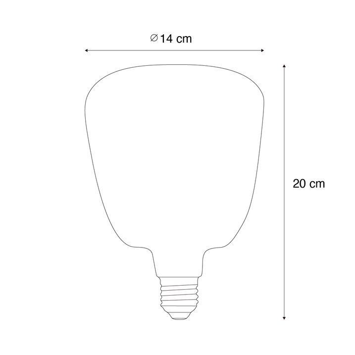 Set od 5 E27 prigušivih LED žarulja G140 smeđe 4.9W 110 lm 1800K