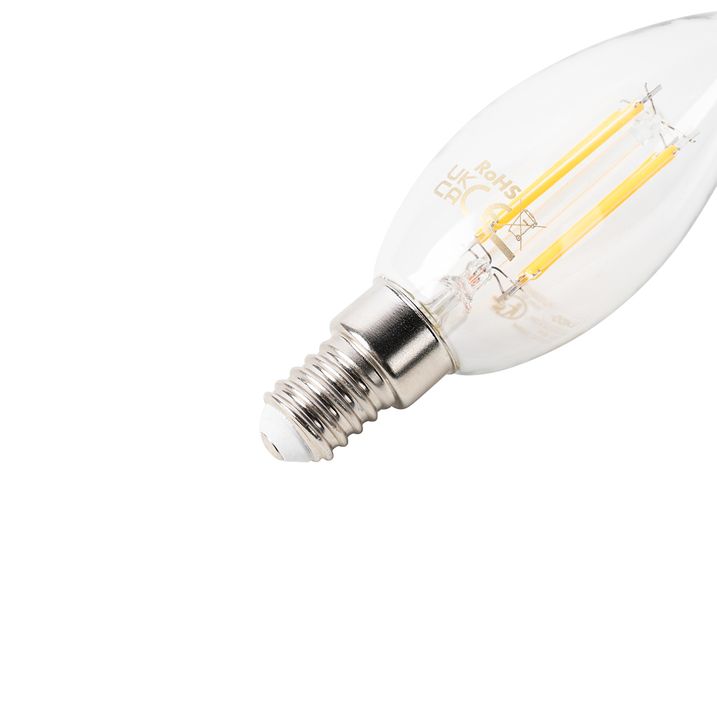 Juego de 5 bombillas LED E14 inteligentes B35 4,5W 470 lm 2700K