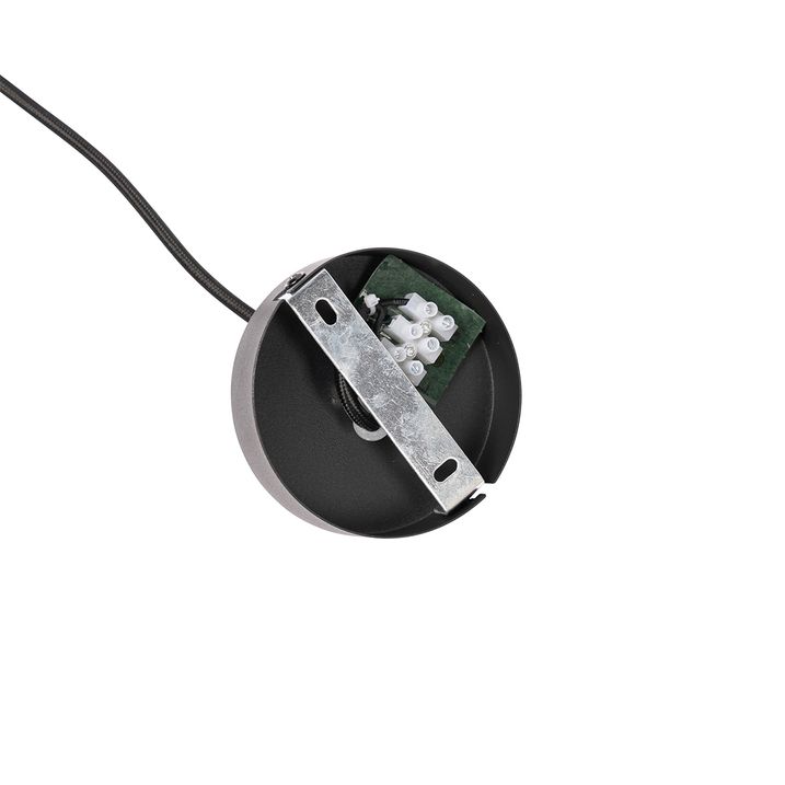 Smarte Pendelleuchte schwarz mit bernsteinfarbenem Glas inkl. WiFi A60 - Bizle