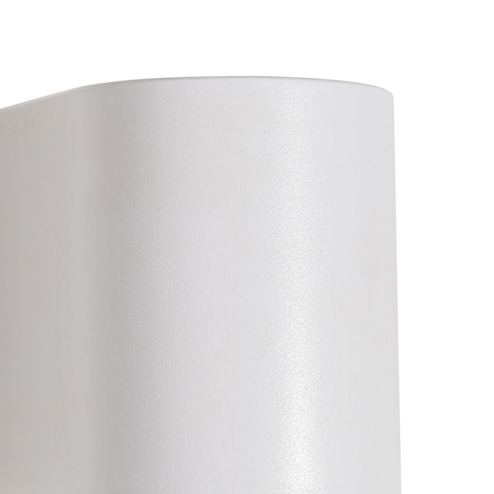 Candeeiro de parede exterior moderno branco em plástico oval - Baleno