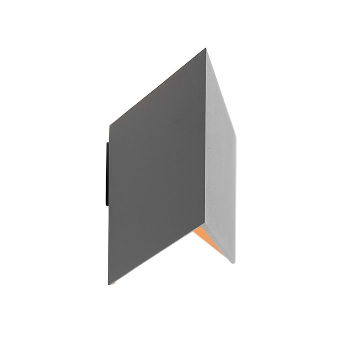Nástenná lampa Fold sivá s meďou