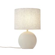 Japandi-bordlampe-beige-med-linnedskærm---Timo