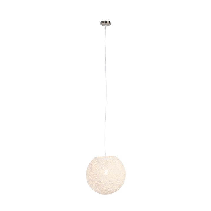 Visilica u seoskom stilu bijela sfera 35cm - Corda