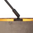 Hengende-lampe-svart-med-taupe-fløyelskjerm-med-gull-35-cm---Blitz
