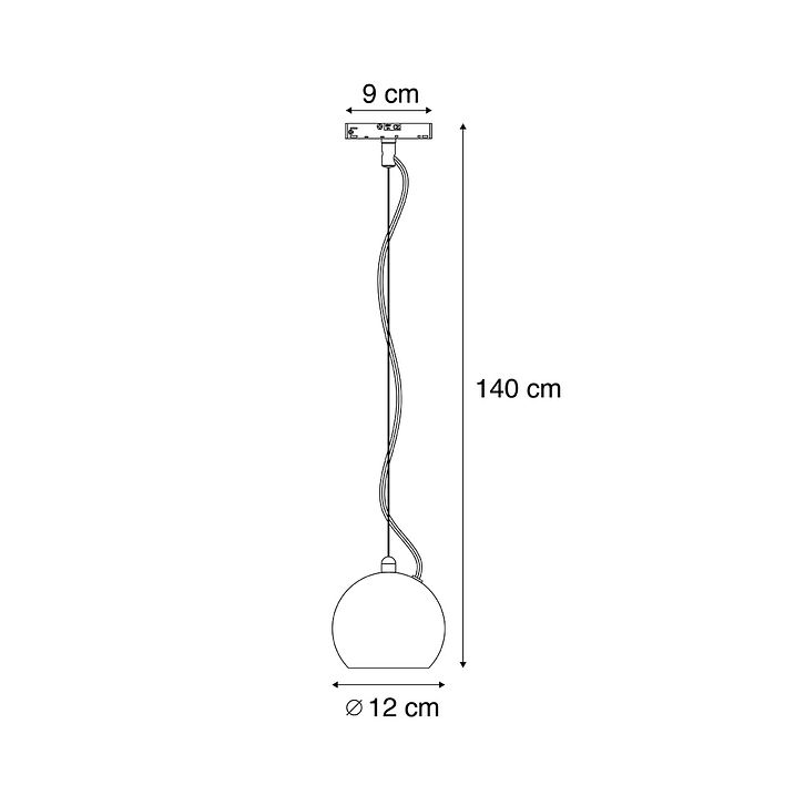 Design pendellampa röd för 1-fas skensystem - Slimline Sara