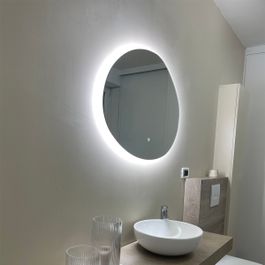 Specchio da bagno 80 cm con LED e funzione antiappannamento - Biba
