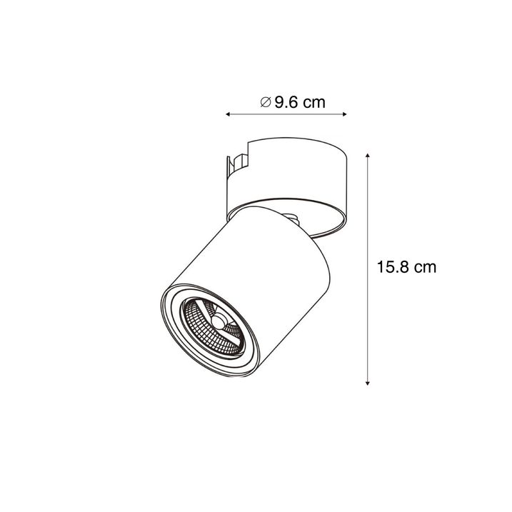 Dritë e Zezë Moderne për Sistem Binarësh 1-Fazor GU10 70 mm - Iconic Roto