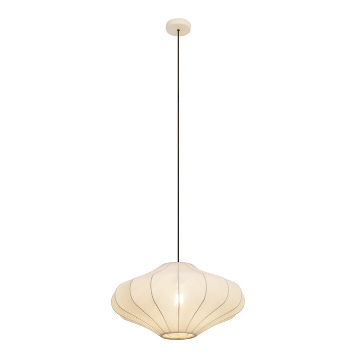 Japandi závesná lampa béžová s látkovým tienidlom 50cm - Plu