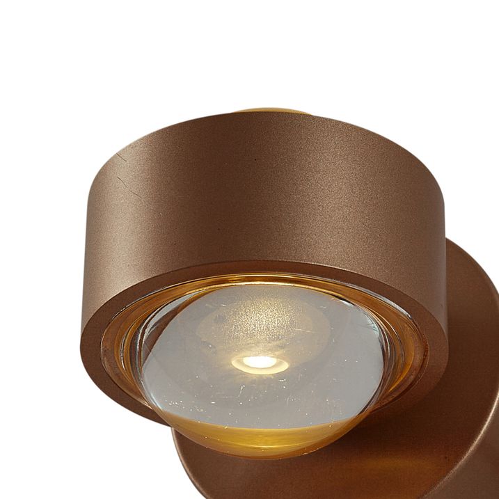 Дизайнерска стенна лампа тъмен бронз с LED IP44 - Lens