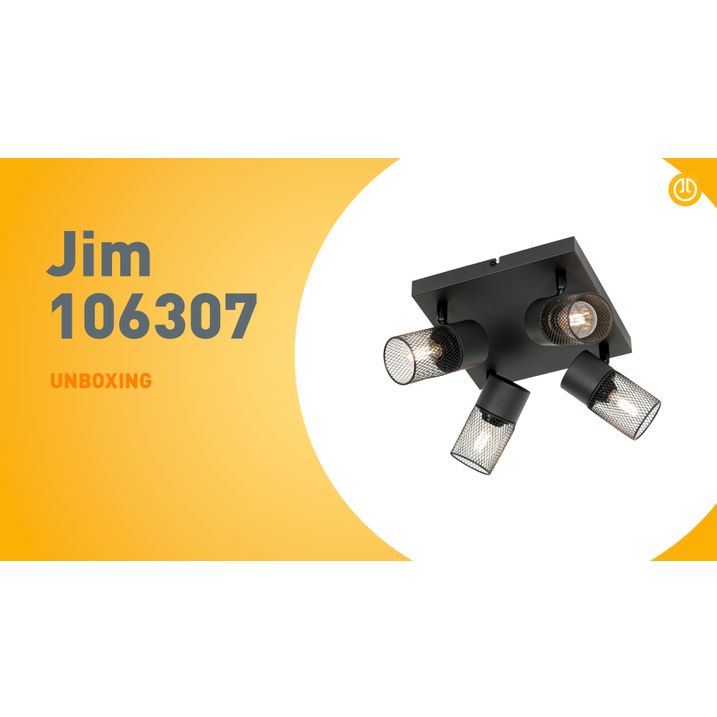 Industrial Ceiling Spot Black 4-Light Adjustable - Jim