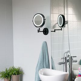 Design badkamerspiegel zwart incl. LED verstelbaar IP44 - Vicino