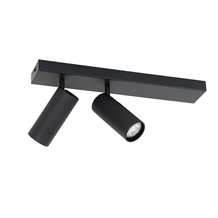 Smart loftspot sort 2-lys justerbar inkl. 2 Wifi GU10 50mm - Renna