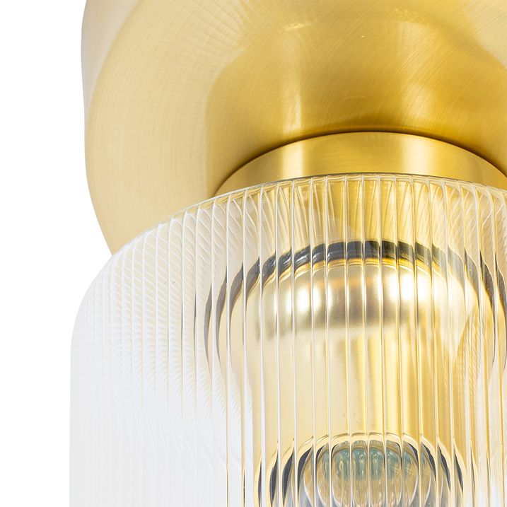 Art Deco Deckenleuchte Gold mit Glas 3-Licht - Laura