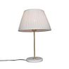 Candeeiro de mesa retro em latão com abajur plissado creme 35 cm - Kaso