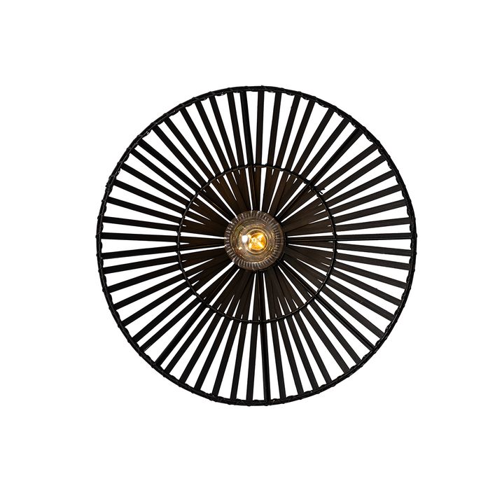 Oriental wall lamp black bamboo round - Pua