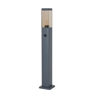 Spoljna-lampa-tamno-sive-boje-sa-dimnim-staklom-80cm-IP44-sa-utičnicom-i-senzorom-pokreta---Malios