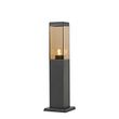 Moderne-buitenlamp-paal-donkergrijs-met-smoke-45-cm---Malios