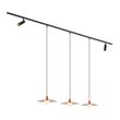 Moderni-sistem-šinske-rasvjete-crni-sa-2-reflektora-i-3-viseće-lampe-narandžaste-1-fazne---Slimline-Uzzy-Panzi