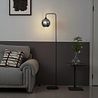 Art Deco podna lampa crna sa dimnim staklom - Sandra