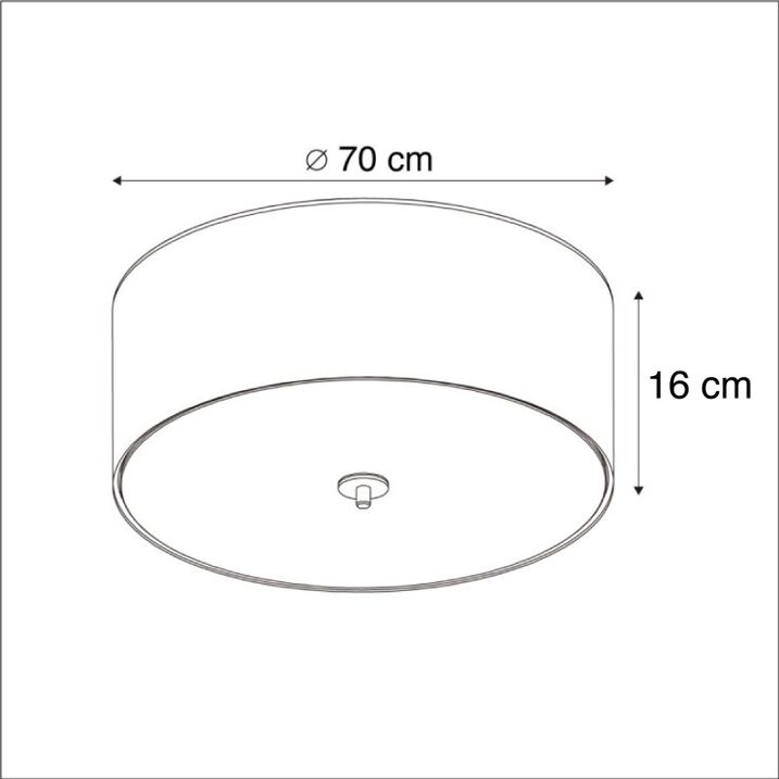 Country Style Ceiling Light White 70 cm - Drum Jute