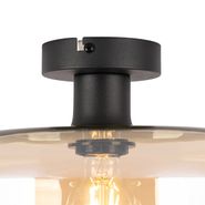 Smart-Ceiling-Lamp-Black-with-Amber-Glass-incl.-Wifi-A60---Bizle