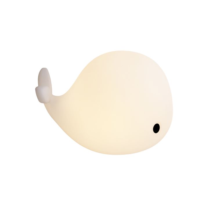 Pöytävalaisin valkoinen 30cm sis. LED himmennettävä IP54 ladattava - Baby Whale