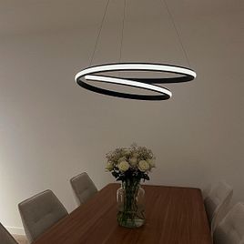 Μοντέρνο κρεμαστό φωτιστικό μαύρο 74 εκ. με LED - Rowan