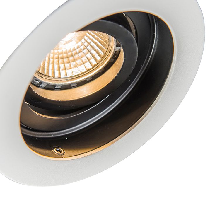 Moderan ugradni reflektor bijeli čelik set od 5 - Rondoo