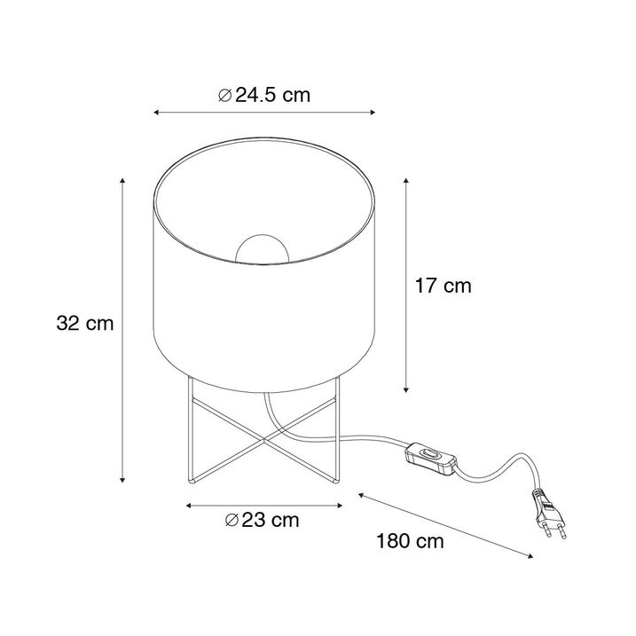 Lampe de table moderne grise - Hina