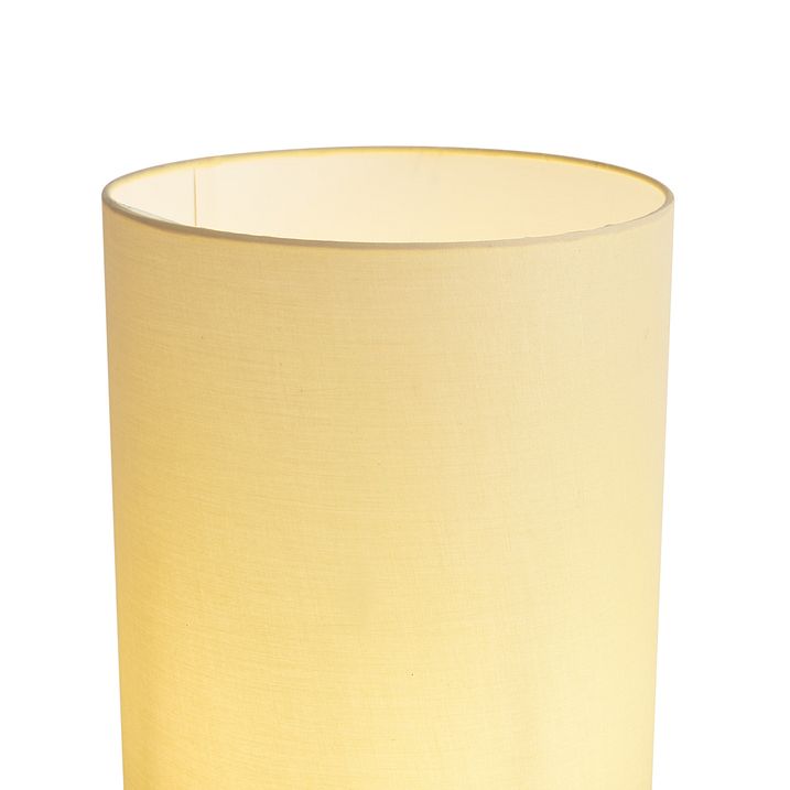 Modern Floor Lamp Wood with Beige Shade - Stojon